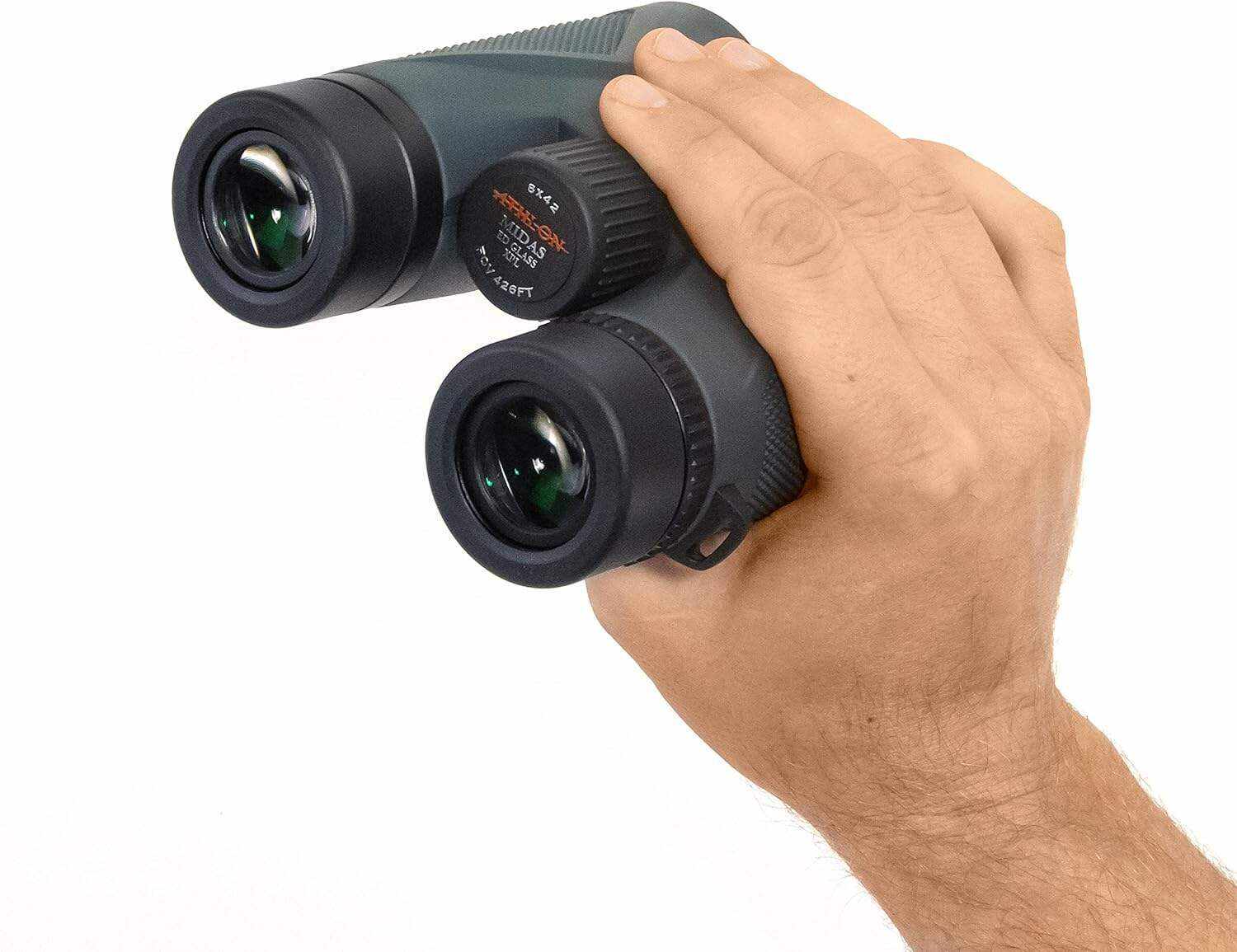 Athlon Optics 10x42 Midas G2 UHD Gray Binoculars with Eye Relief for Adults and Kids, High-Powered Binoculars for Hunting, Birdwatching, and More
