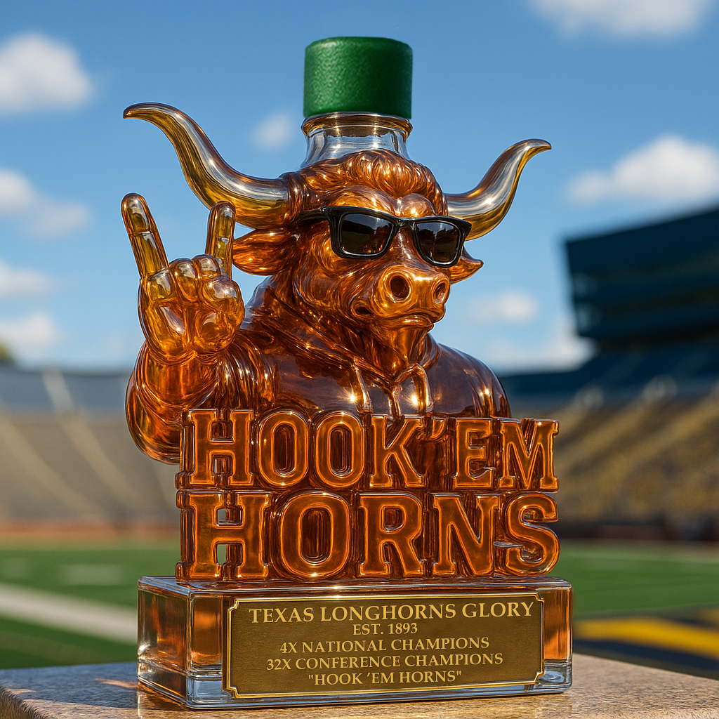 Texas Longhorns Glory Whiskey Bottle