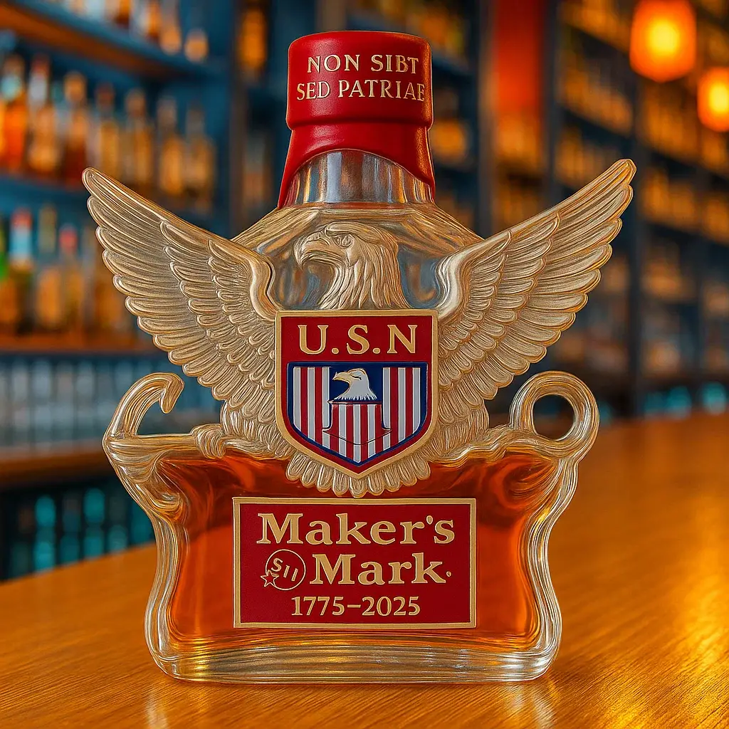 U.S.Navy 250th Anniversary Commemorative Whiskey Bottle