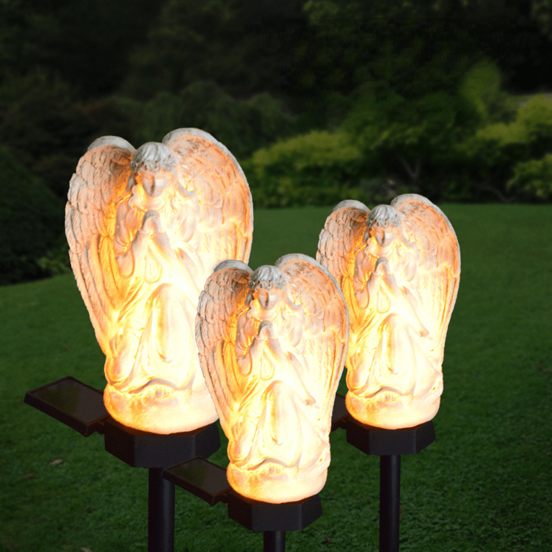 1pc Solar Floor Light, Waterproof Garden Ground Plug Light, Angel LED Floor Lamp, For Garden Landscape Lawn & Outdoor Decoration