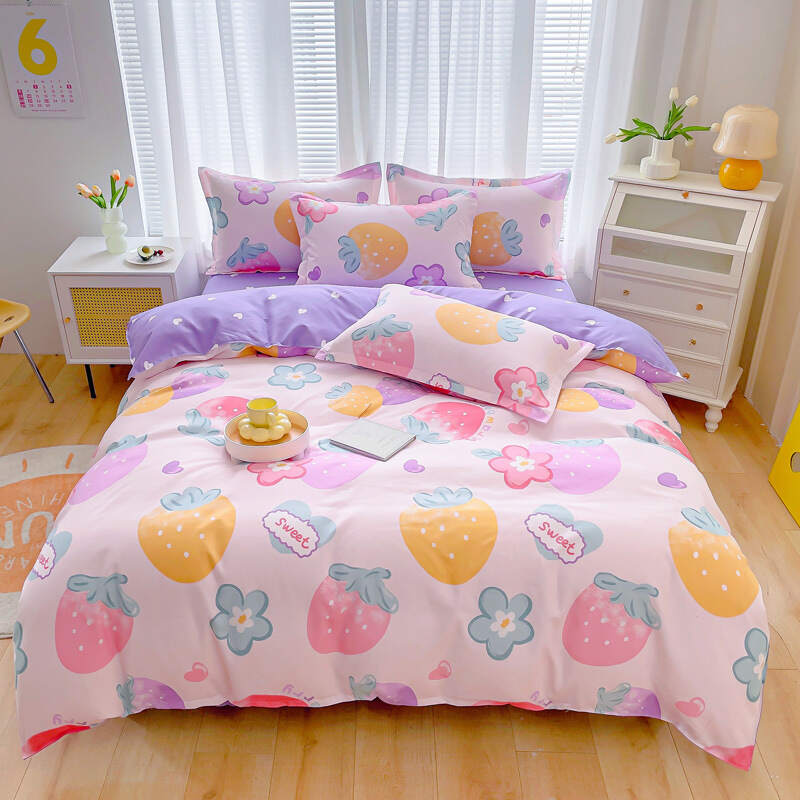 Printed Bed Sheet Set - Strawberry