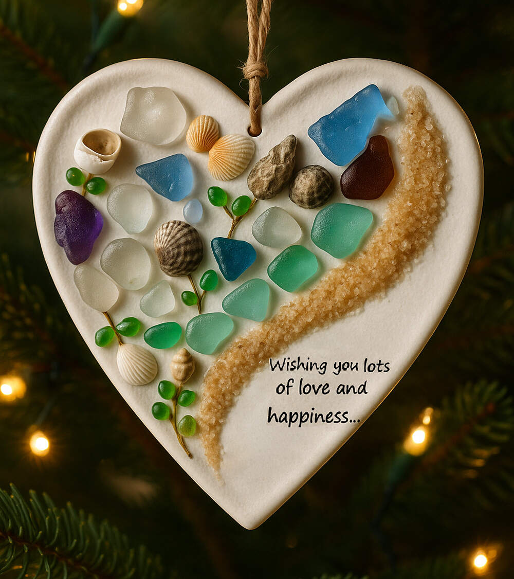 Seaglass Heart Ornament