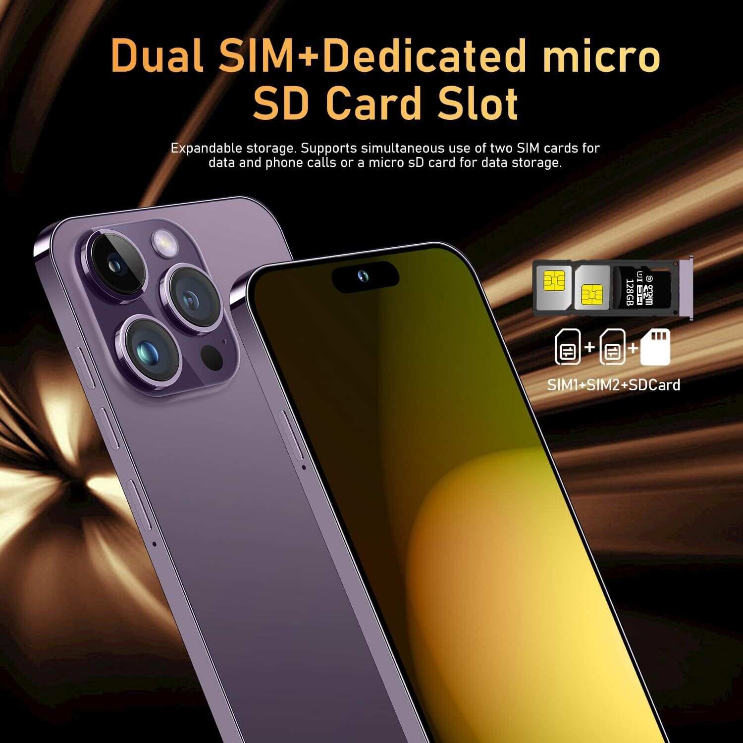 I15 Pro MAX Smartphone Unlocked Cell Phone,Battery 6800mAh 6.8 HD Screen Unlocked Phone,6+256GB Android 13 with 128GB Memory Card,Dual SIM/5G/Fingerprint Lock/Face ID (Blue Titanium, 6+256)