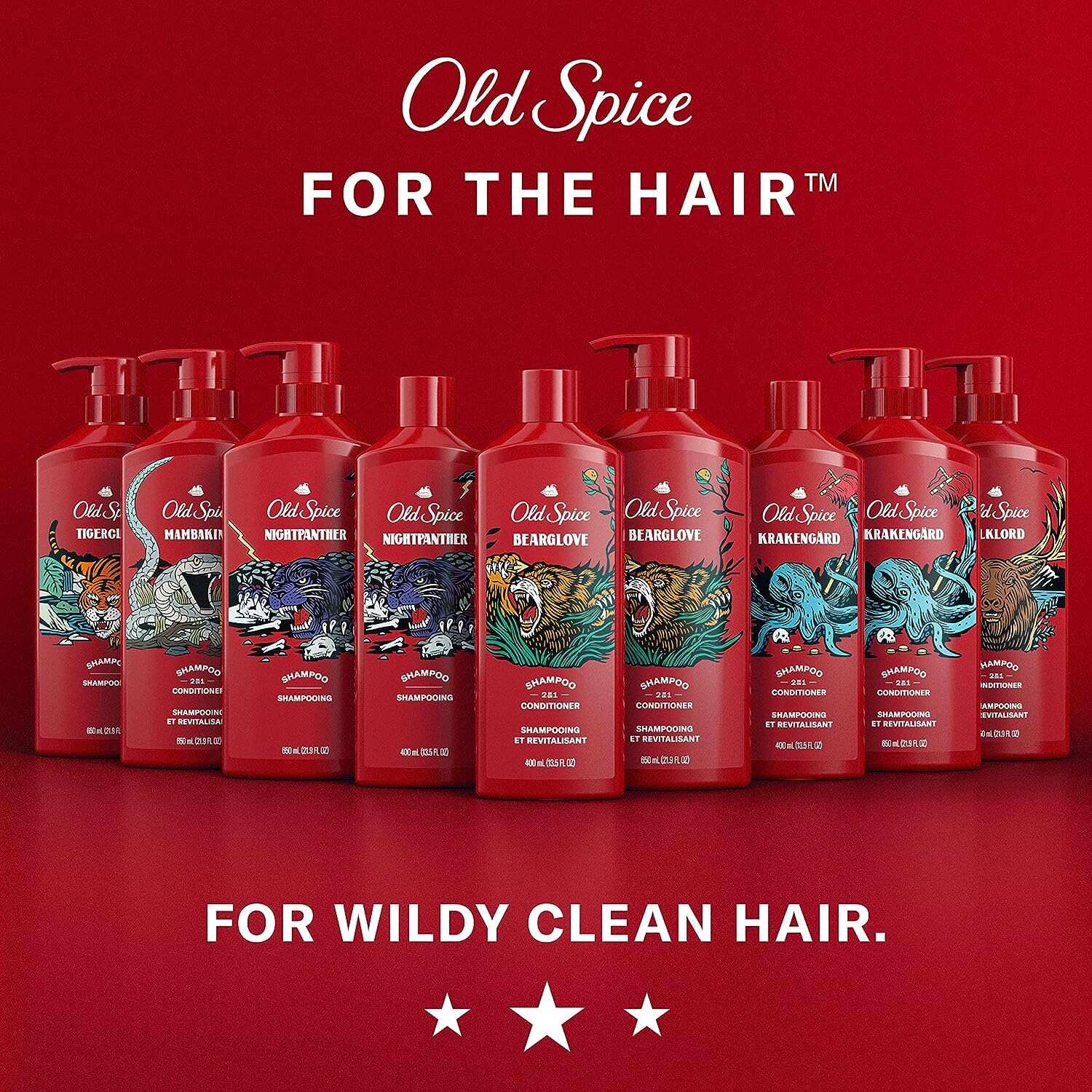 Old Spice Men's 2-in-1 Shampoo and Conditioner, MambaKing, Twin Pack, 43.8 Fl Oz