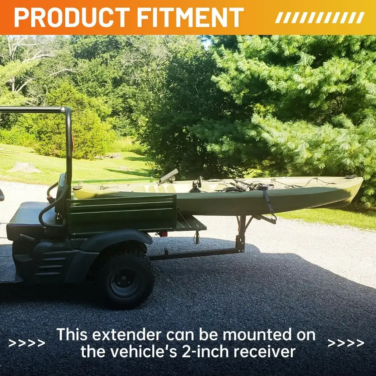 2 in 1 Foldable Truck Bed Hitch Extender Pickup Rack with Safety Flag | For Kayak, Canoe, Lumber & Long Cargo