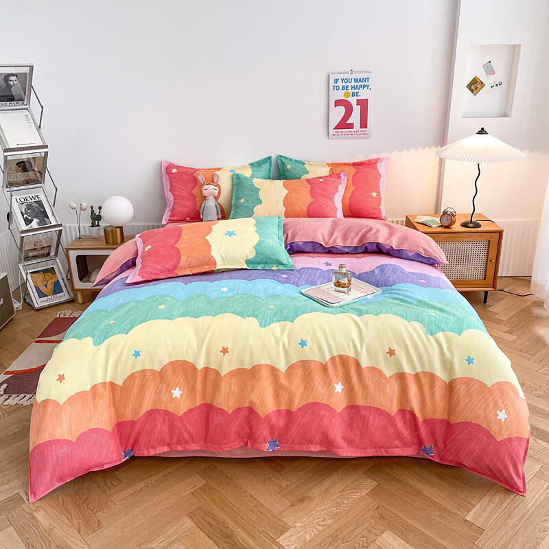 Printed Bed Sheet Set - Rainbow
