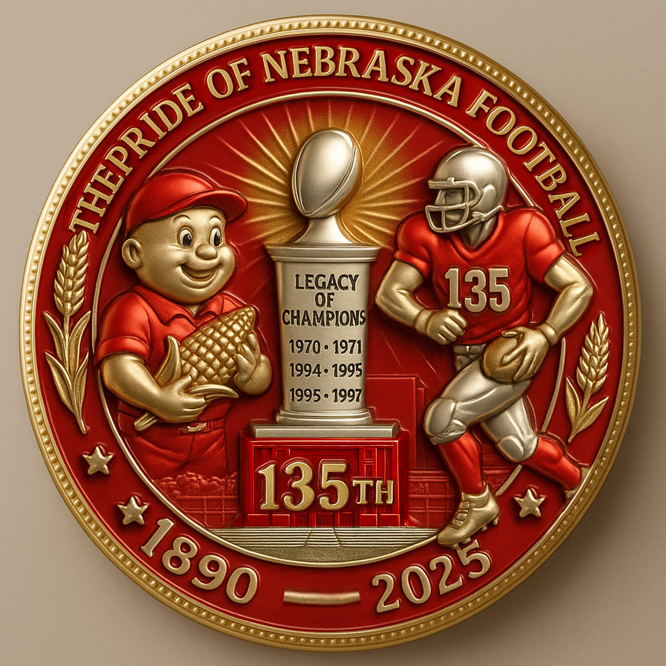 Nebraska Husker 135th Anniversary Coin