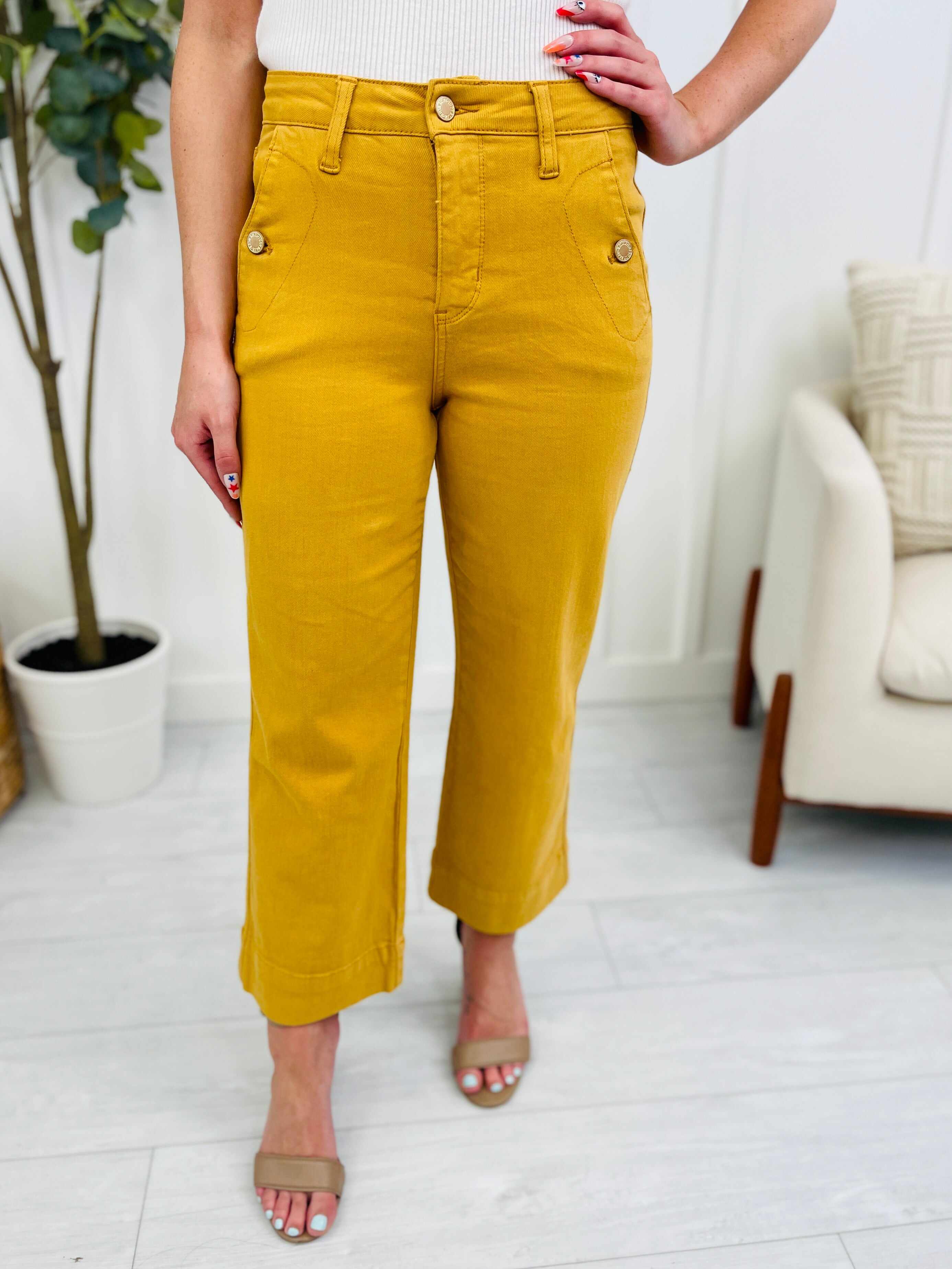REG/CURVY You Are My Sunshine Cropped Wide Leg Jeans