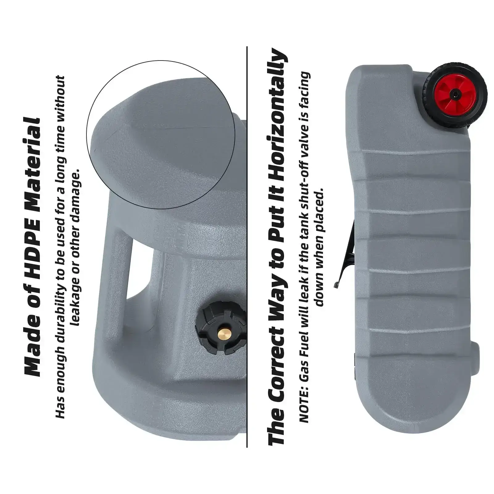 15 Gallon Portable Fuel Caddy with 10-ft Hose, Siphon Pump, and 7.5 L/min Manual Nozzle, Available in Gray, Red, and Yellow for Efficient Fuel Transfer and Storage.