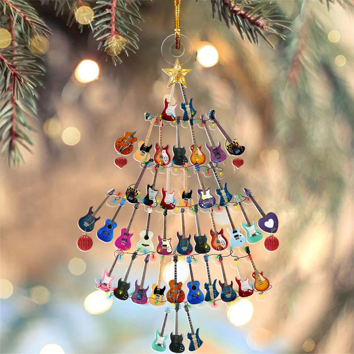 🎸🎄Guitar Tree Christmas Ornament