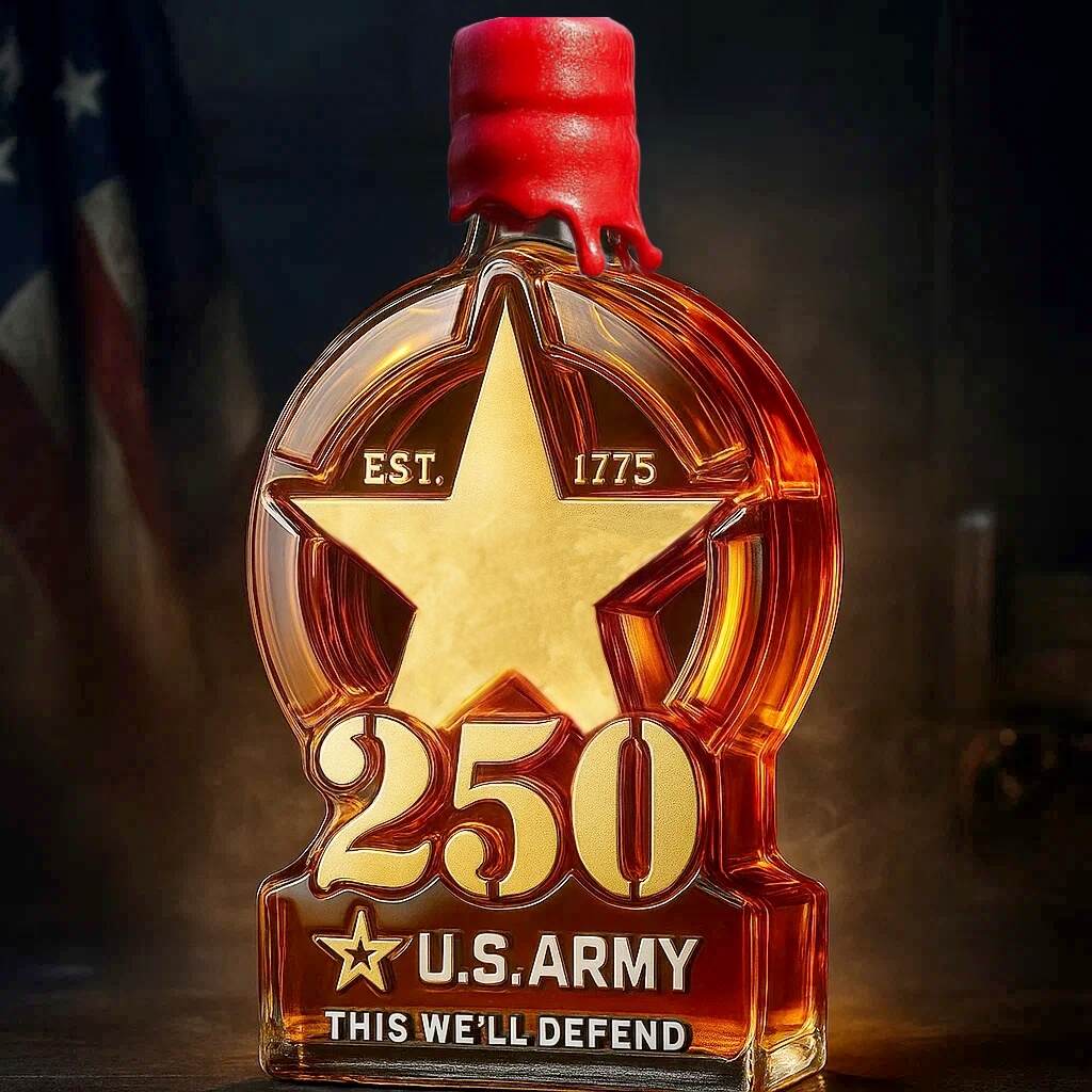 U.S. ARMY The 250th Tribute Whiskey Bottle