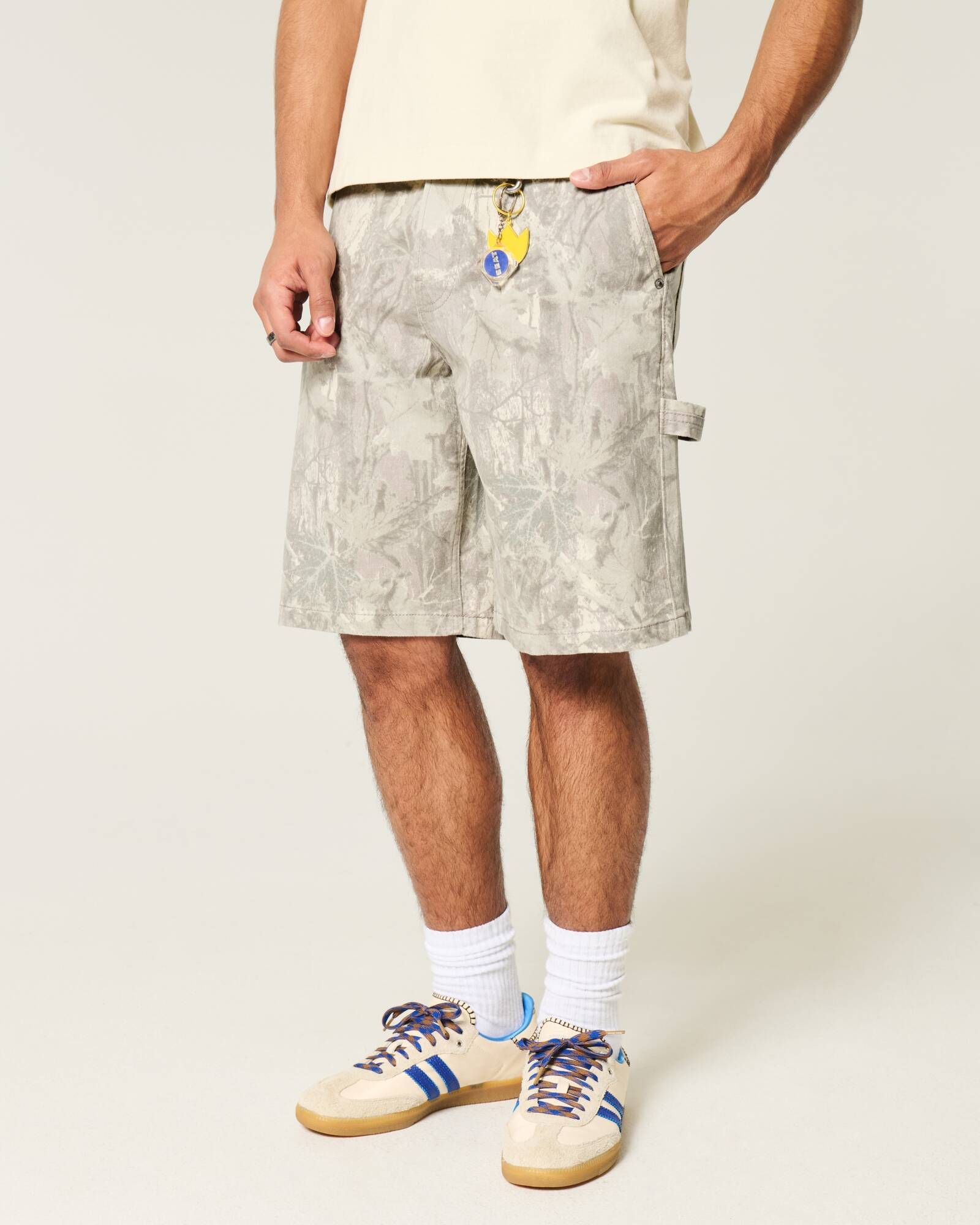 Washed Black Baggy Denim Shorts