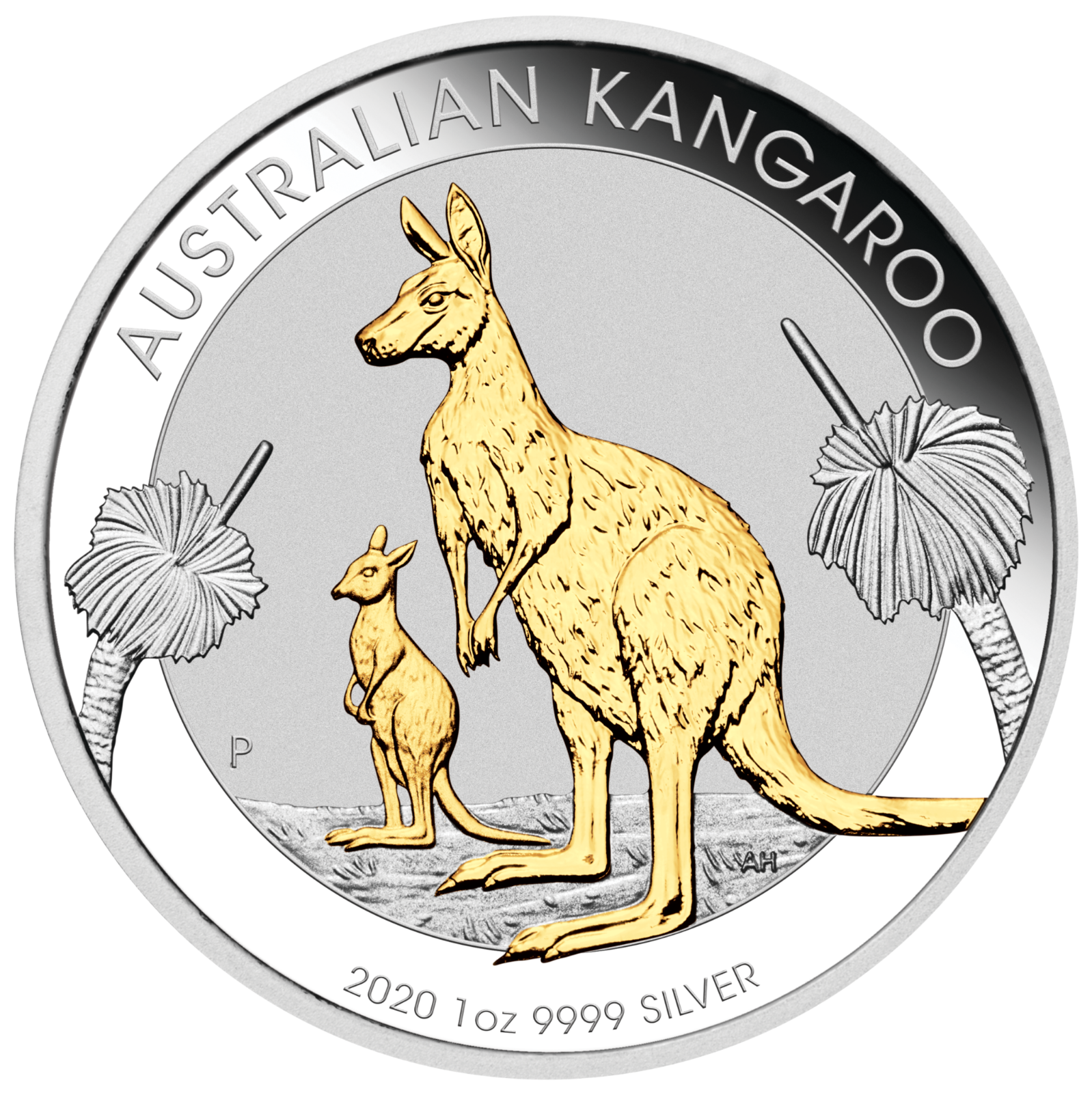 Australian Gilt Gilded 2020 Kangaroo Proof Silver 1 oz Dollar $1 Coin Australia