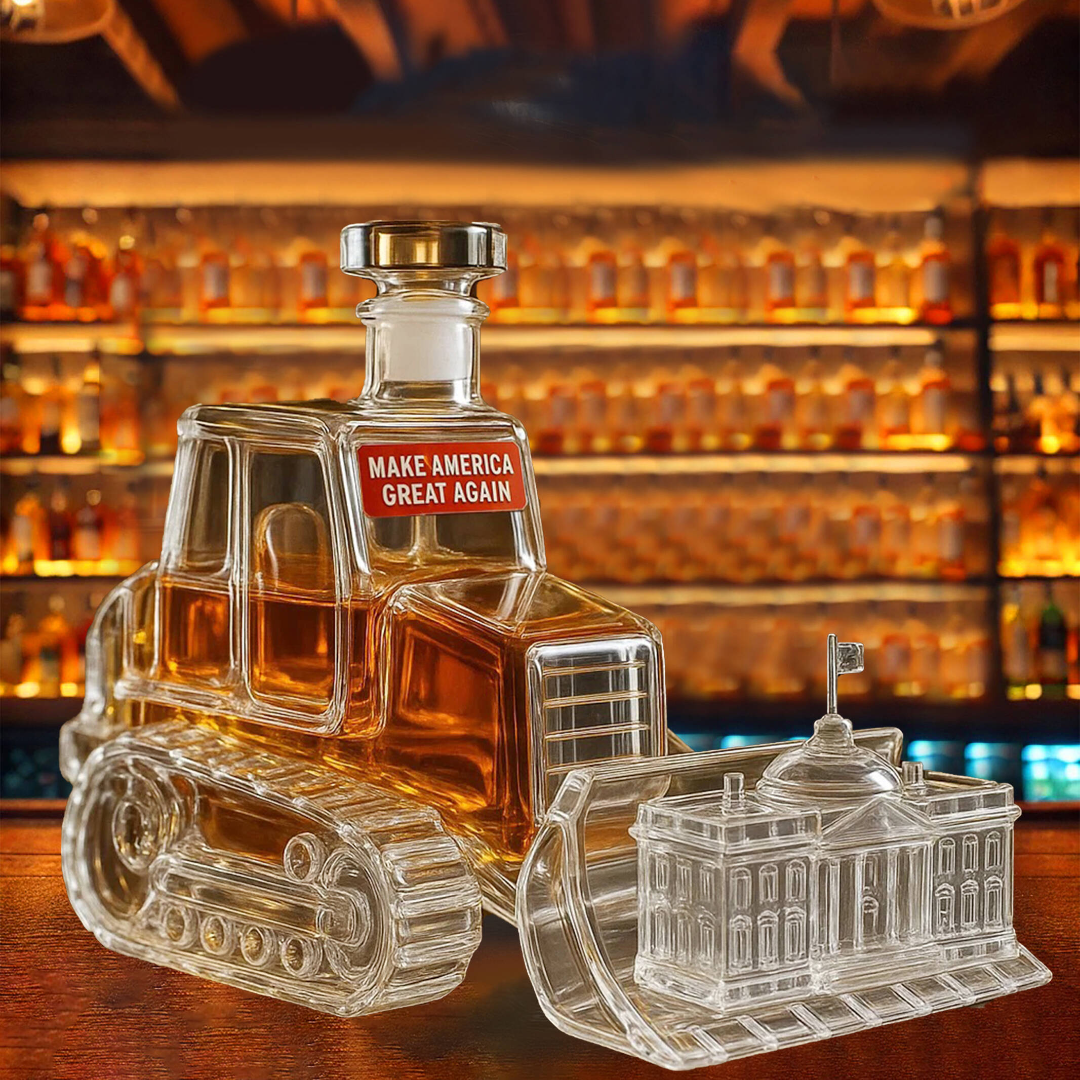 Bulldozer Whisky Bottle