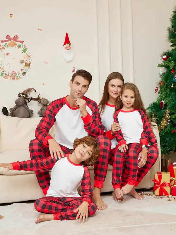 Plain Christmas Matching Family Pajamas Set