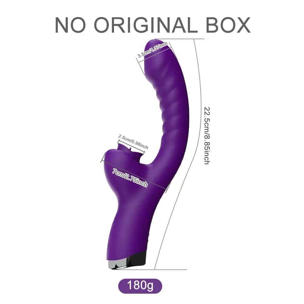 2-in-1 Licking Clitoris & G-Spot Vibrator for Women