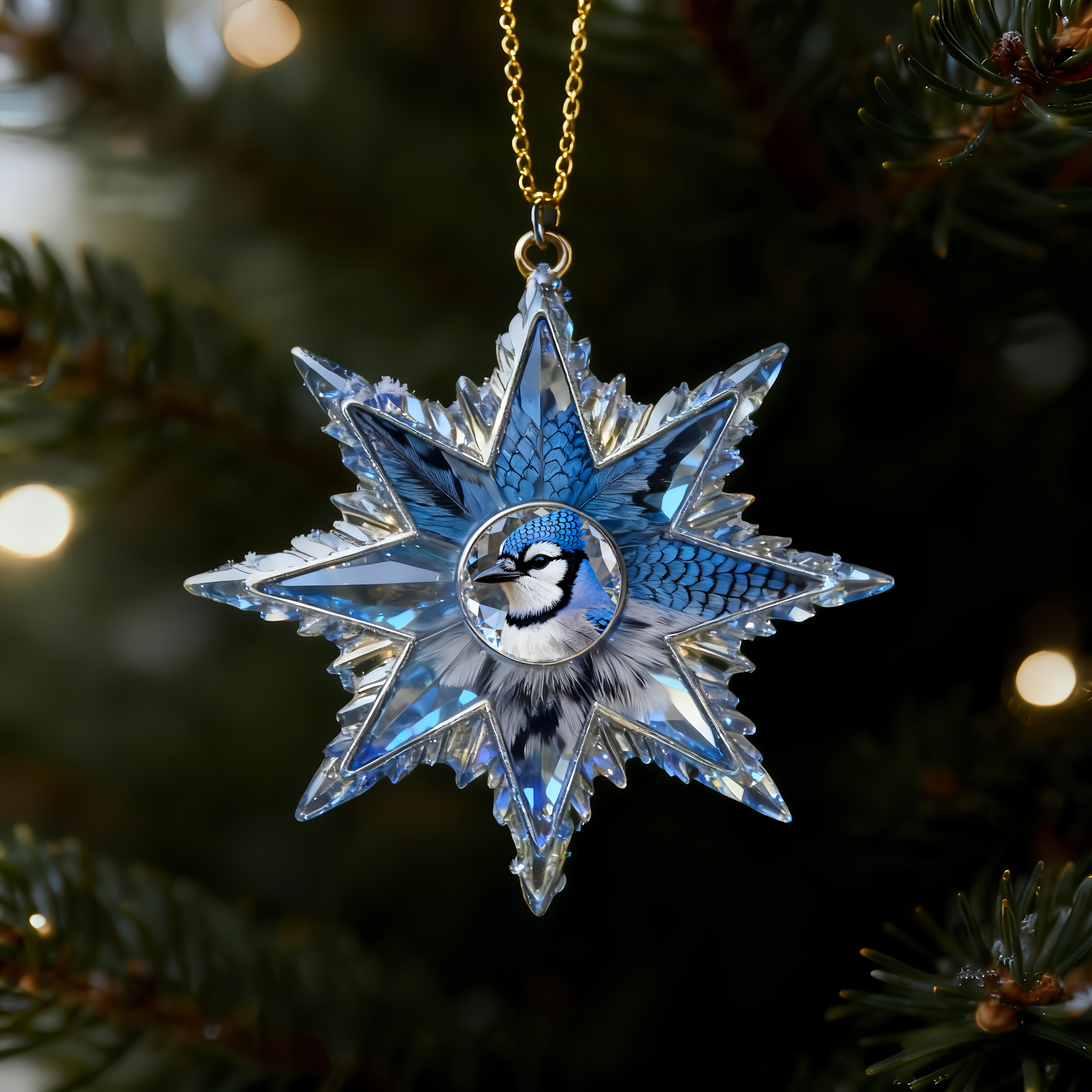 Bird Lovers Snowflake Christmas Tree Ornaments