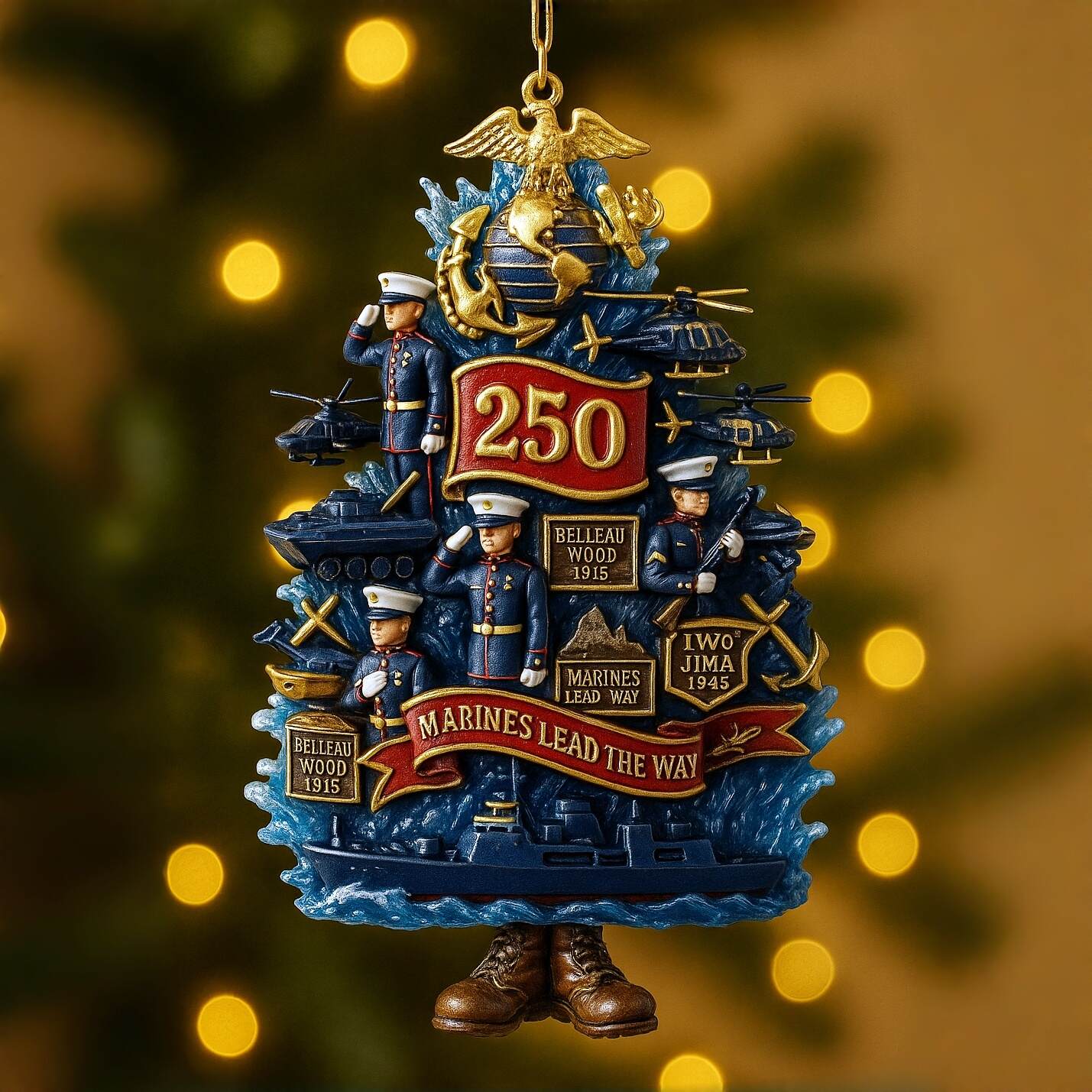 USMC 250th Anniversary Tree Ornament