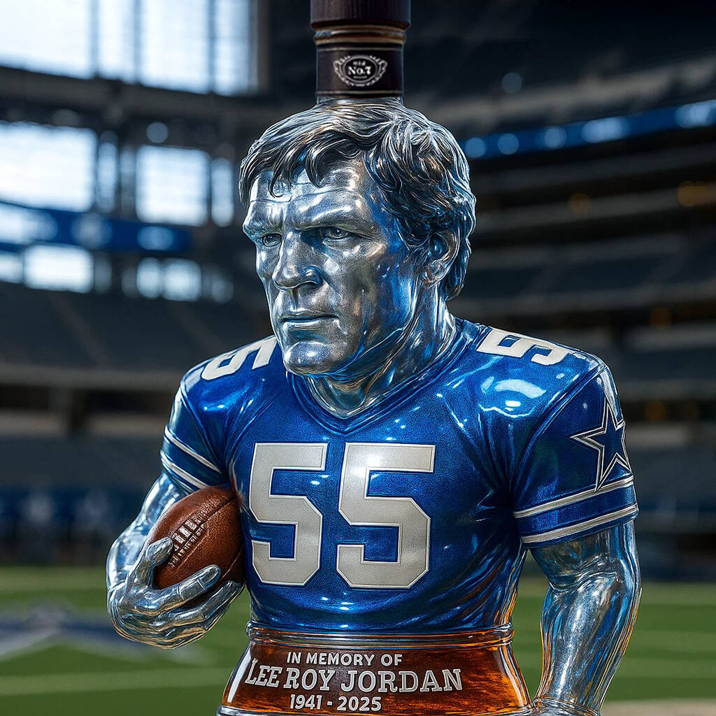 In Memory of Lee Roy Jordan Whisky Bottle