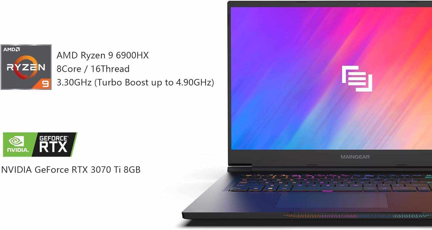 MAINGEAR Vector Pro 2 (2022) 17.3 inch RTX 3080 Ti Gaming Laptop, Intel Core i9-12900H Processor, NVIDIA GeForce RTX 3080 Ti 16GB GPU, 17.3 inch 240Hz QHD Display 64GB DDR5 RAM 2TB NVMe SSD Win 11 Pro