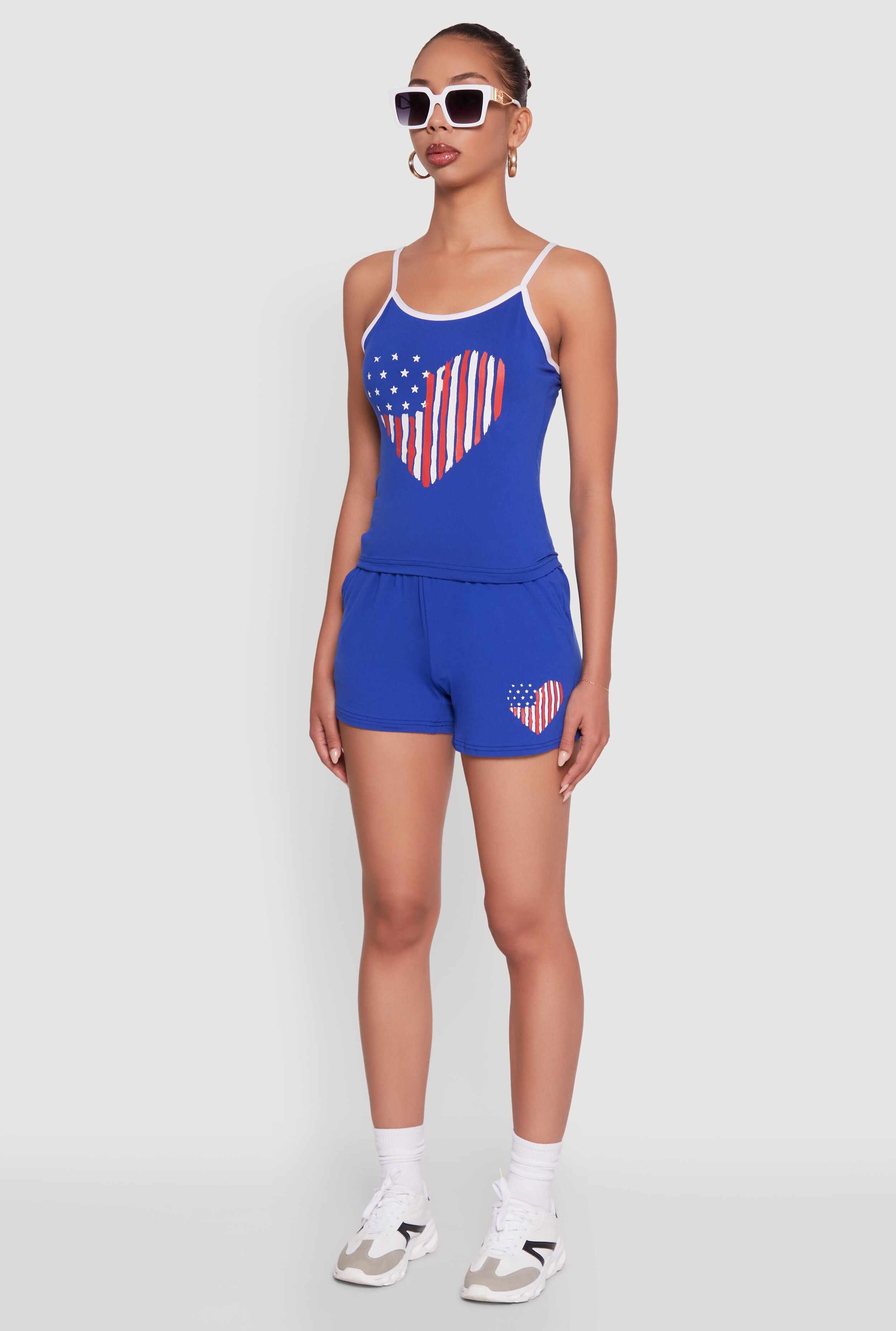 American Flag Heart Graphic Cami