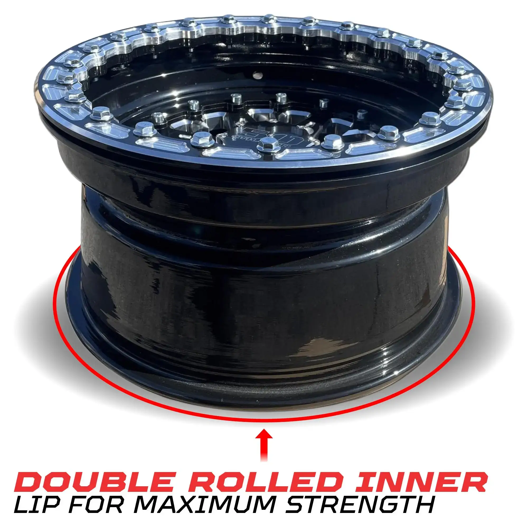 Beadlock Wheels (1 pc) – Billet Aluminum Rims for Canam X3 - Honda Talon - Kawasaki KRX1000 - Polaris RZR XP 1000 - Polaris Turbo S - Polaris General | UTV/ATV Wheels