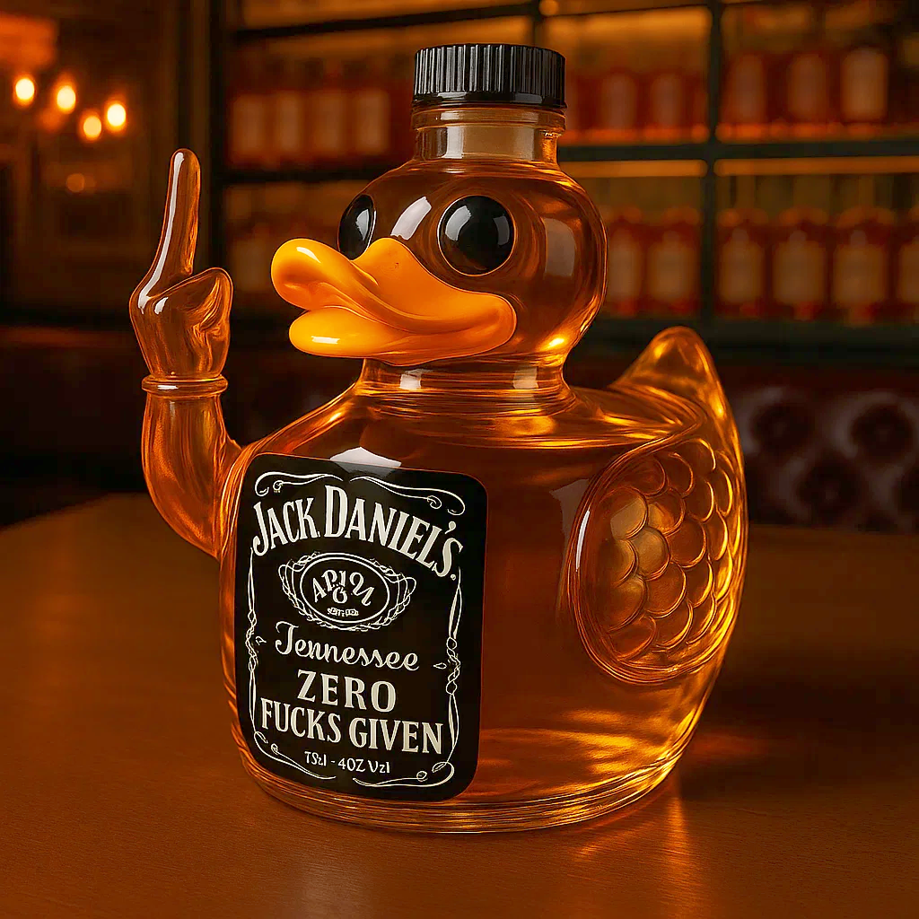 Swear Middle Finger Duck Whiskey Bottle