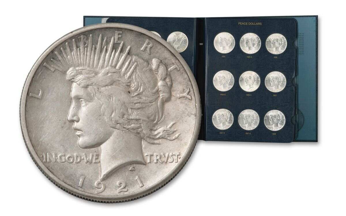The Complete Collection of 1921~1935 Peace Silver Dollar 24 Coin Set