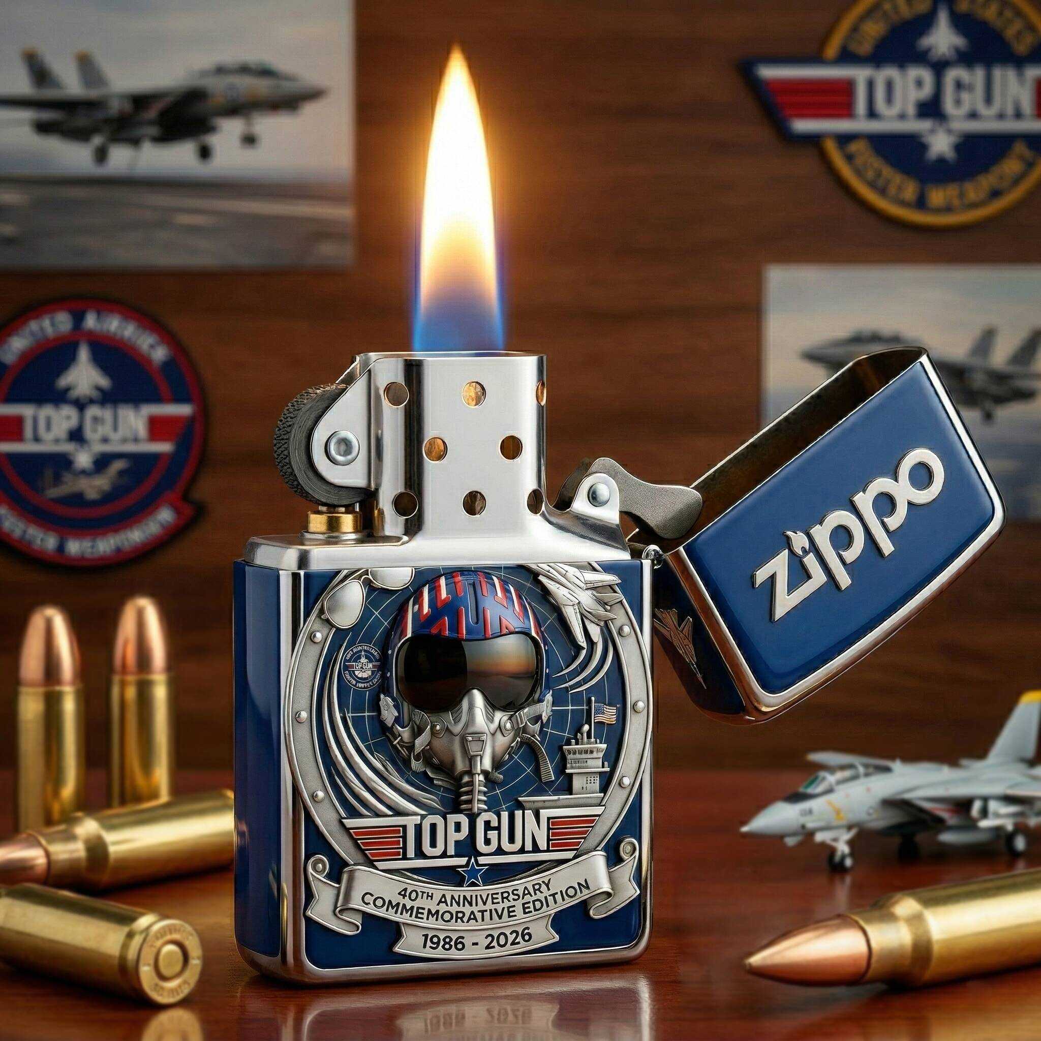 Top Gun 40th Anniversary Limited Edition Zippo Lighter(1986-2026)