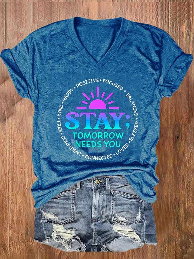Women's Mental Health Awareness Print T-Shirt