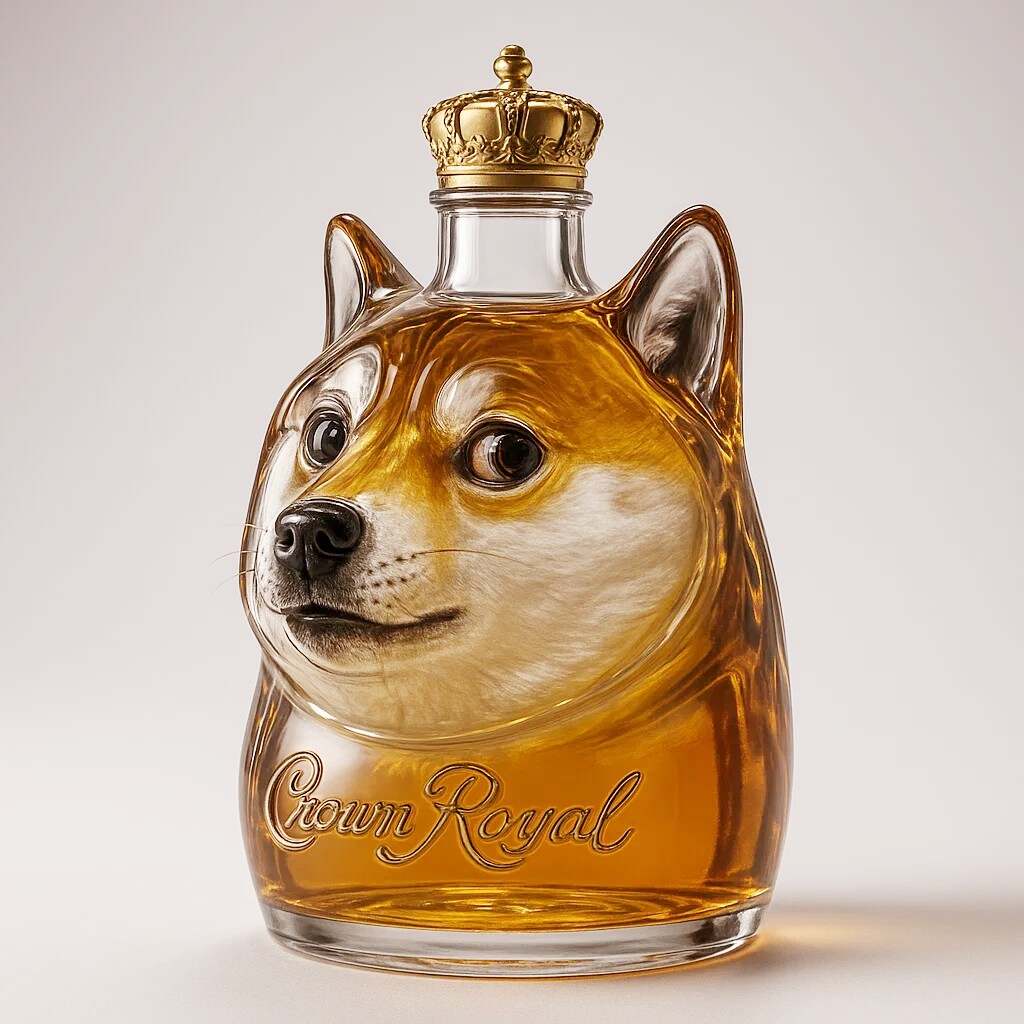 Funny Doge emoji Whisky Bottle