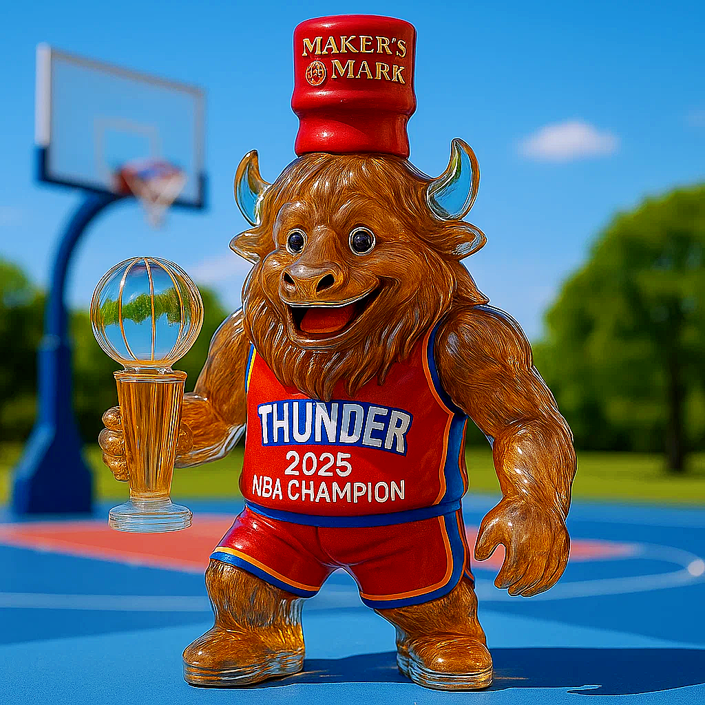 Thunder 2025 NBA Champion Whiskey Bottle