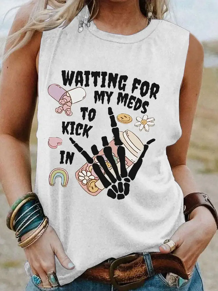 Women's Mental Health Awareness Rock Print Cotton Tank Top