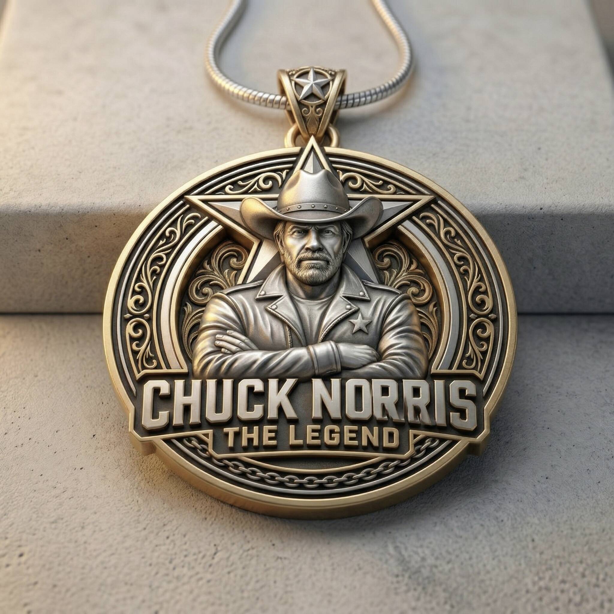 Chuck Norris The Legend Badge Pendant – Wear the Legend! ⭐