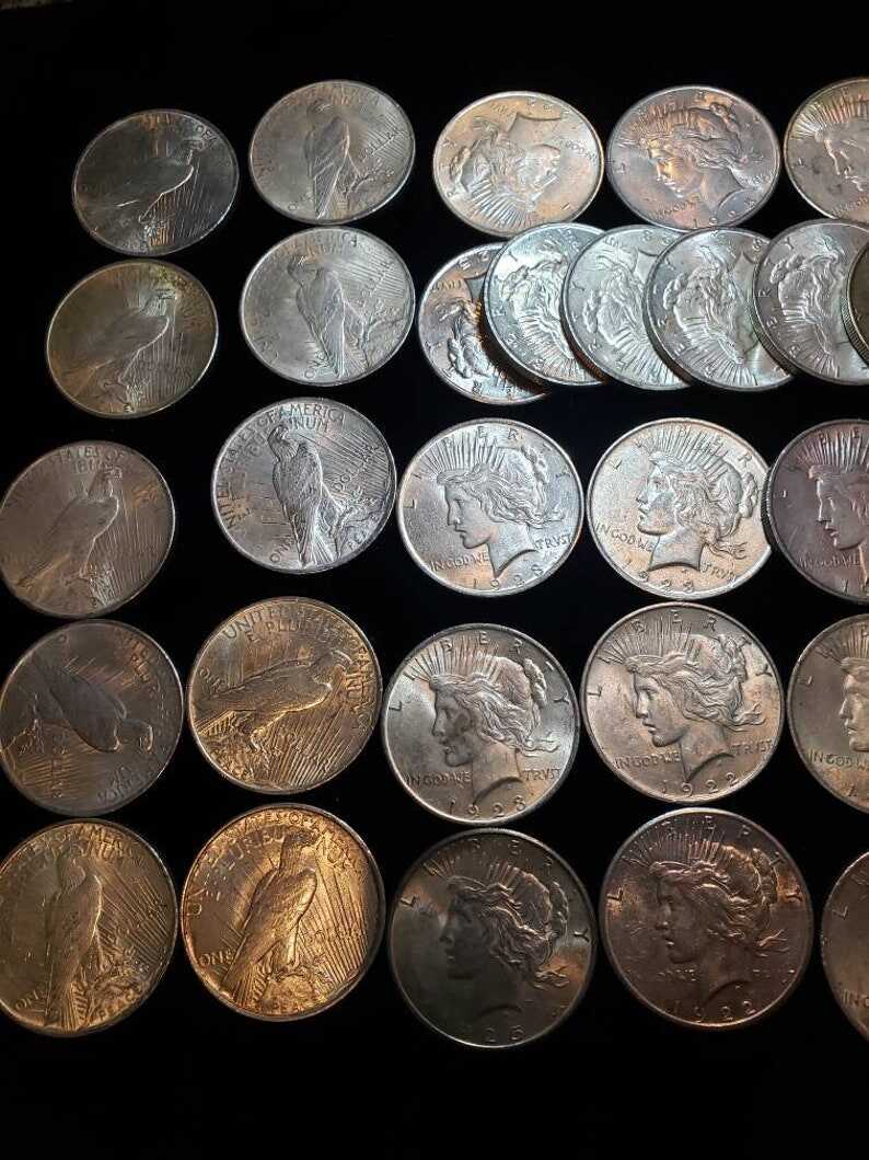 Peace Silver  Dollars !! AU   1922-1925   - All 100% Genuine!  (1 coin) Reg - 49  Lot# 736