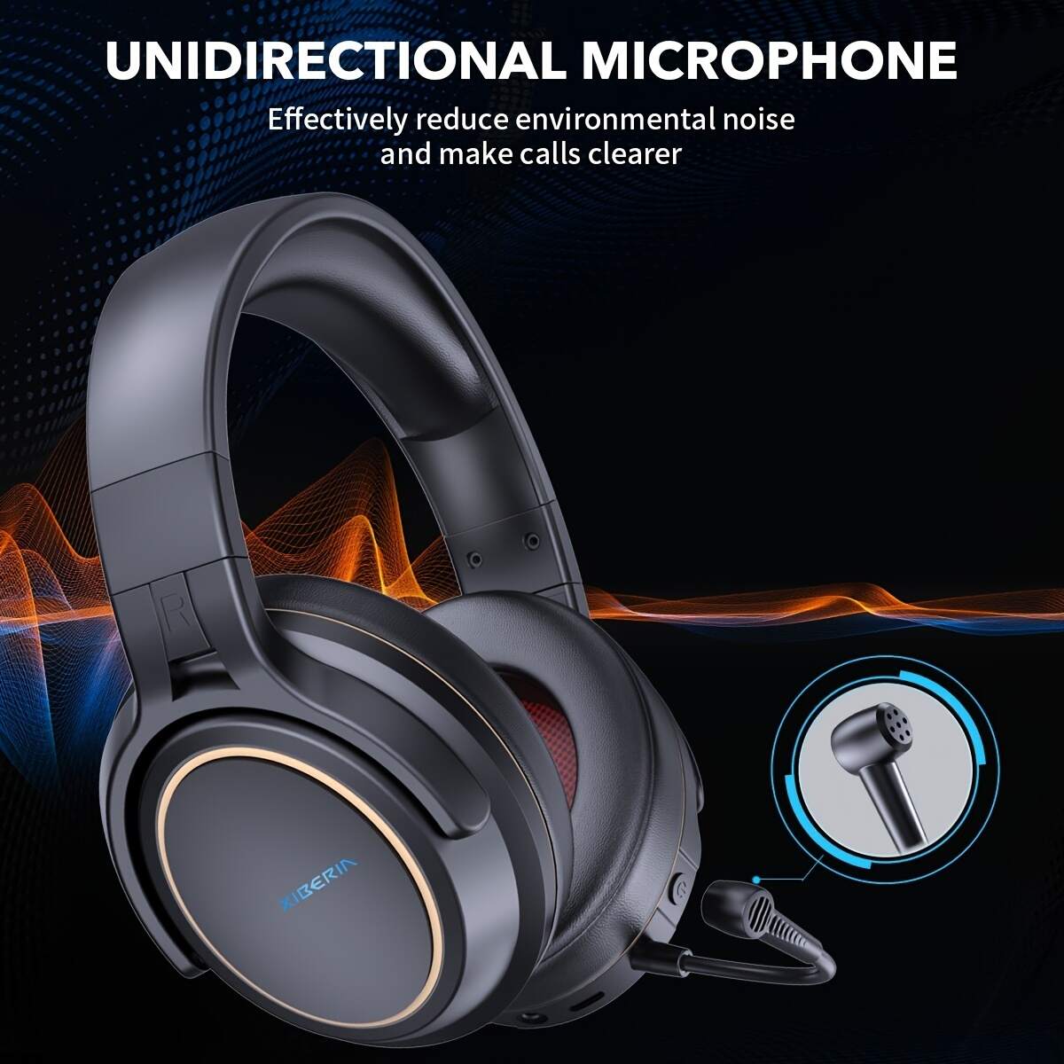 NUBWO Noise Cancelling Wireless Gaming Headset 5.8G For PS5,PS4,PC G01 Black