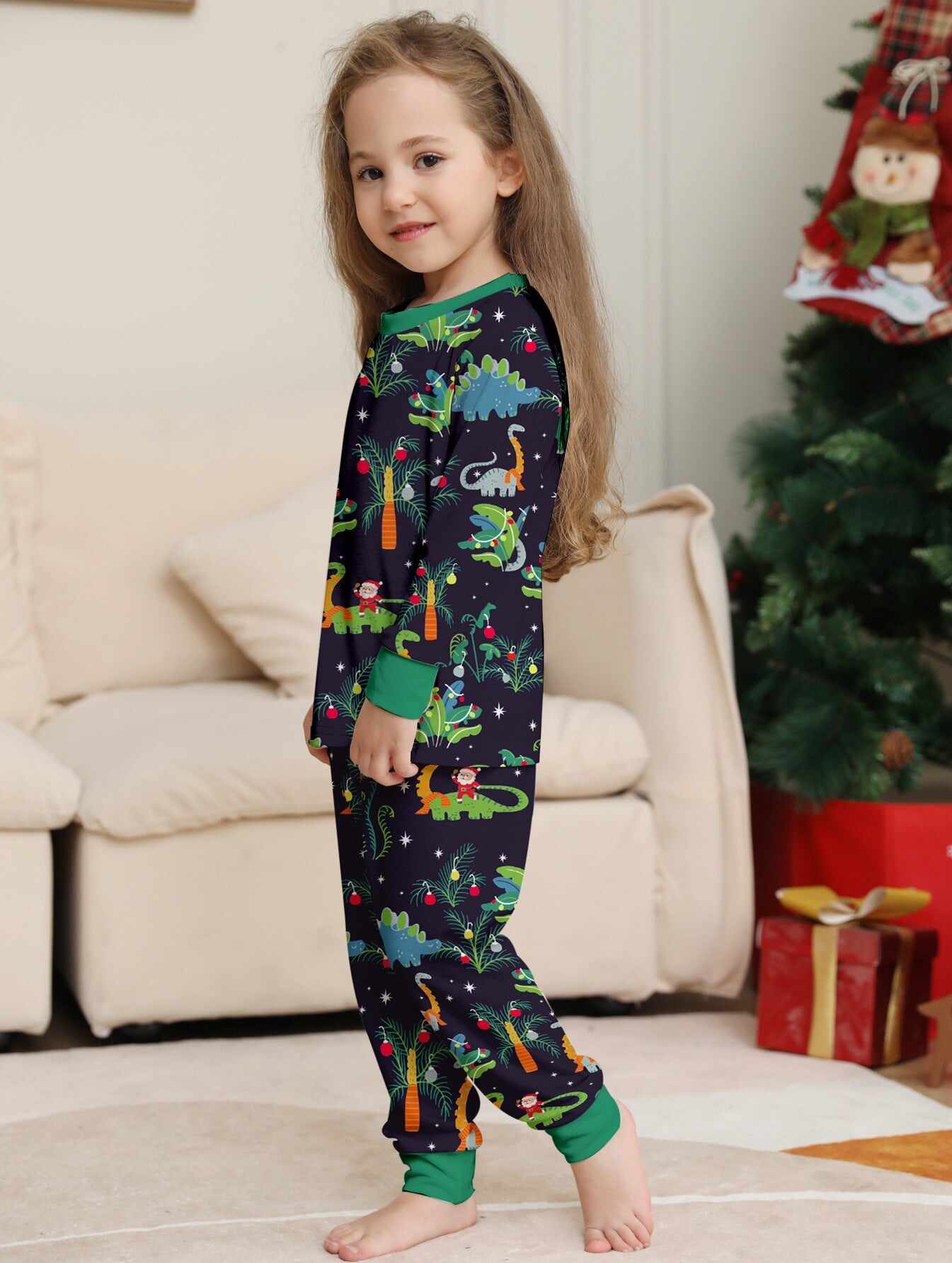 Family Matching Dinosaur Print Family Look Pajama Set