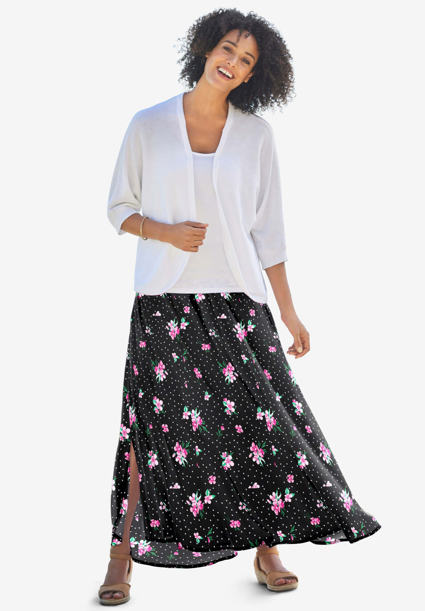 Rib Trim Cardigan Shrug