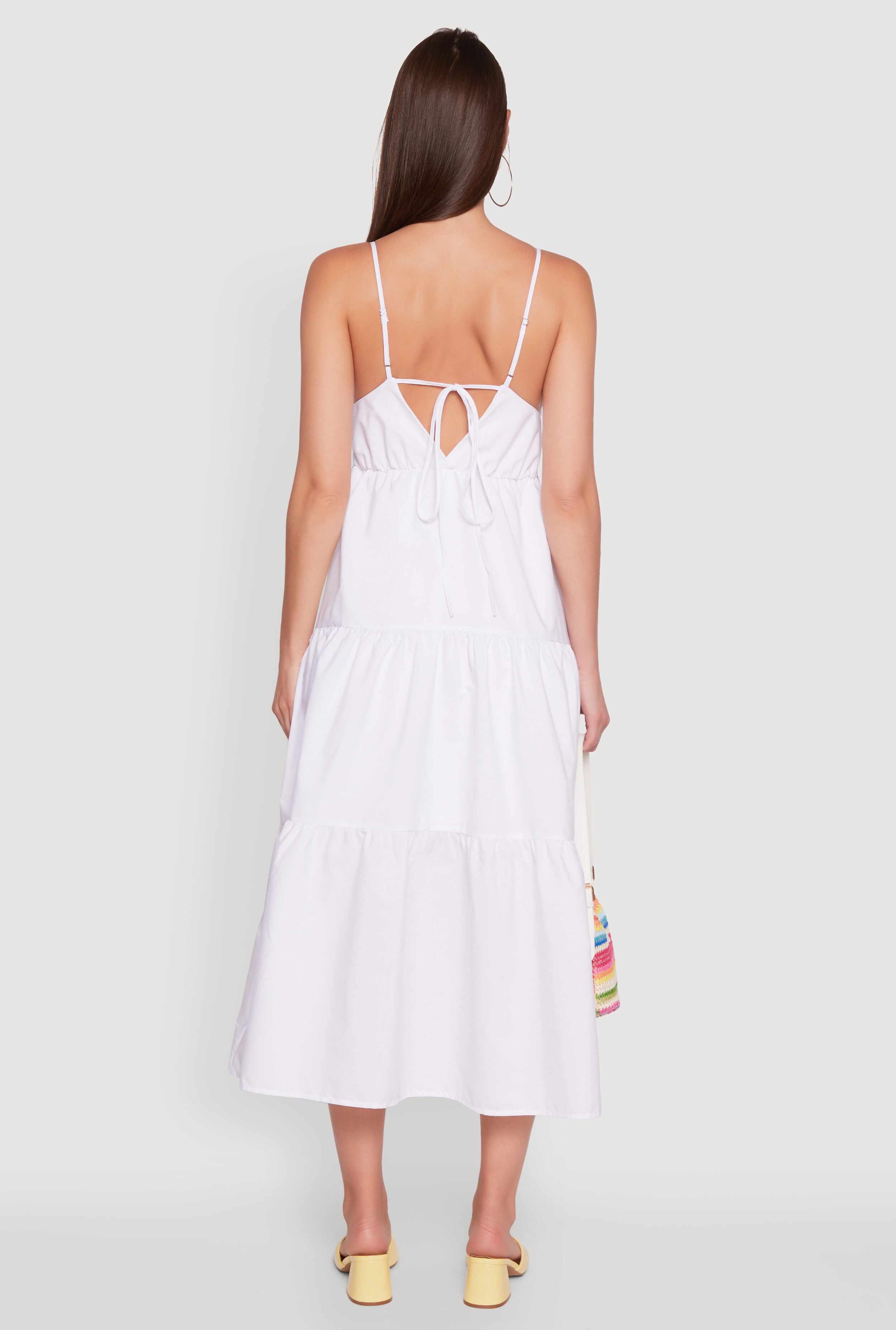 Trendy V-Neck Sleeveless Tiered Maxi Dress