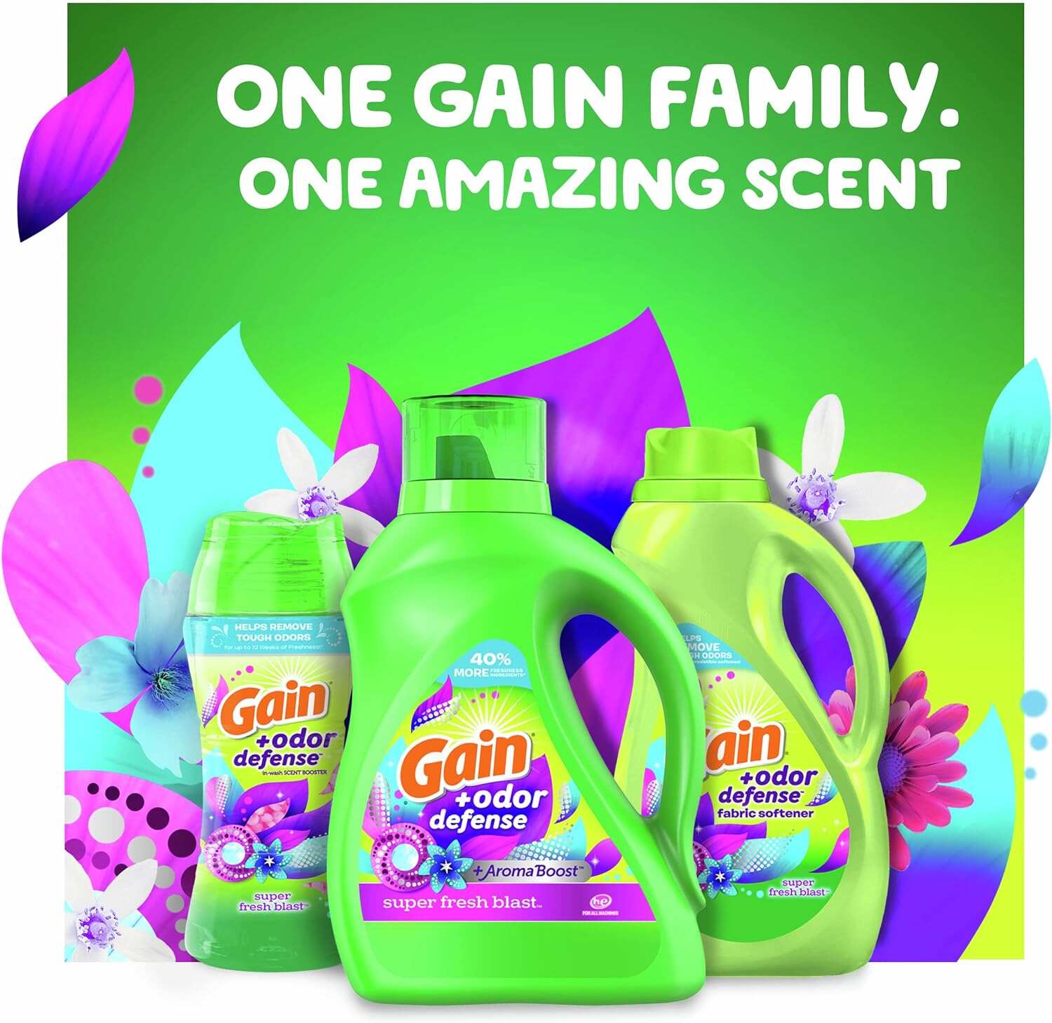 Gain + Odor Defense Dryer Sheets, Super Fresh Blast Scent Fabric Softener Sheets, 240 ct