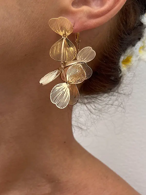 Floral Hydrangea Drop Earrings