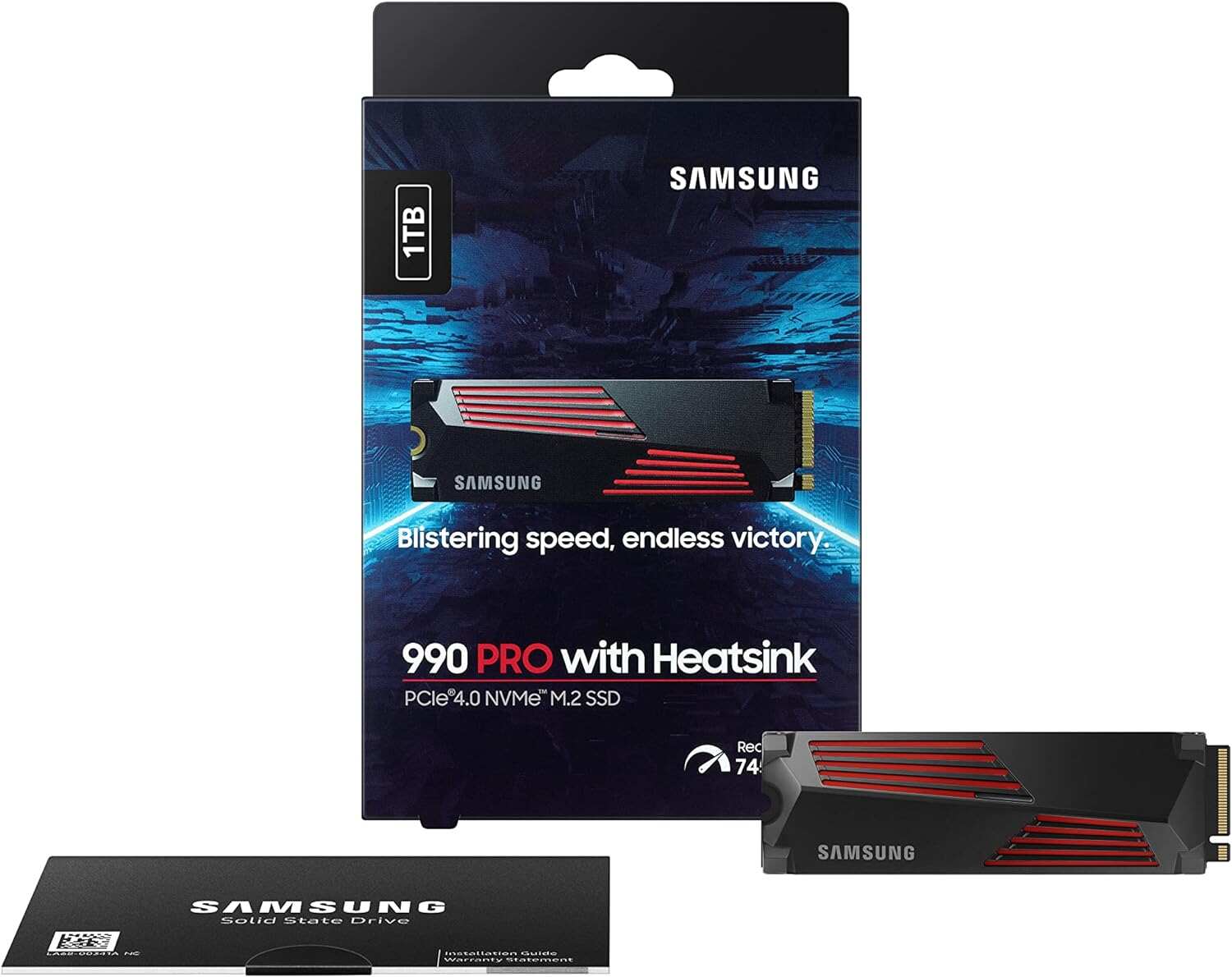 SAMSUNG 990 PRO SSD 2TB PCIe 4.0 M.2 2280 Internal Solid State Hard Drive, Seq. Read Speeds Up to 7,450 MB/s for High End Computing, Gaming, and Heavy Duty Workstations, MZ-V9P2T0B/AM
