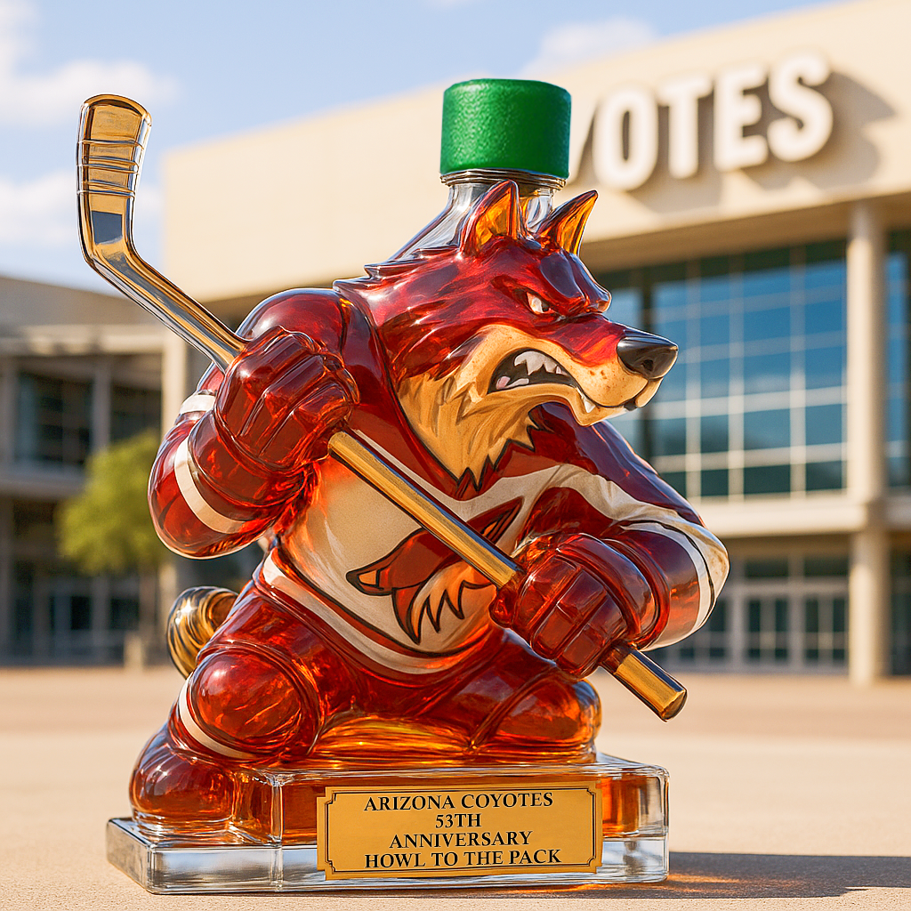Arizona Coyotes Anniversary Whiskey Bottle