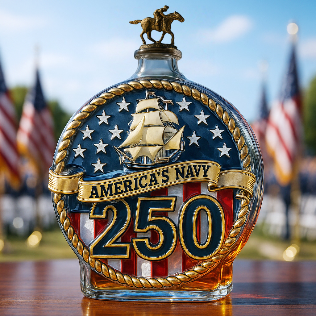 America’s Navy 250th Anniversary Commemorative Whiskey Bottle