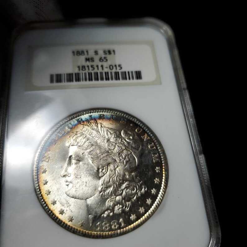 1881 S  Morgan Silver Dollar NGC  MS65  Beautiful Toning  - lot# 264
