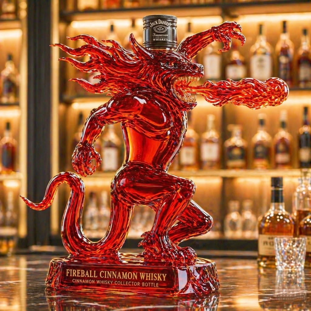 Fireball Cinnamon Whisky 3D Sculpted Collector's Edition Bottle