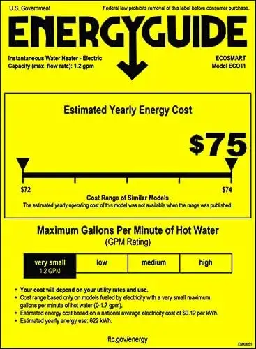 EcoSmart ECO 11 Electric Tankless Water Heater, 13KW at 240 Volts with Patented Self Modulating Technology
