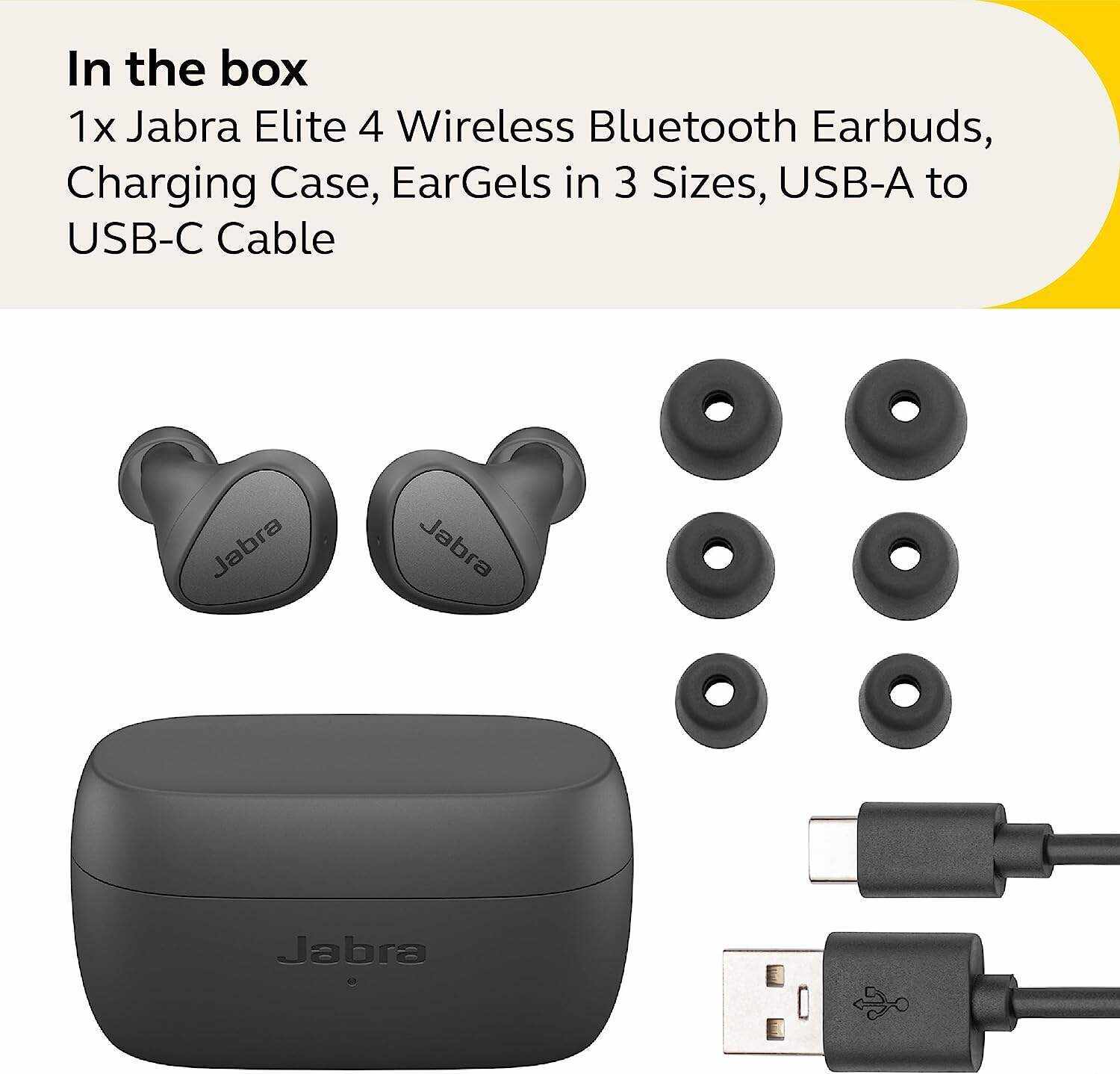 Jabra Elite 10 True Wireless Earbuds – Advanced Active Noise Cancelling Earbuds with Next-Level Dolby Atmos Surround Sound –All-Day Comfort, Multipoint Bluetooth, Wireless Charging – Cream