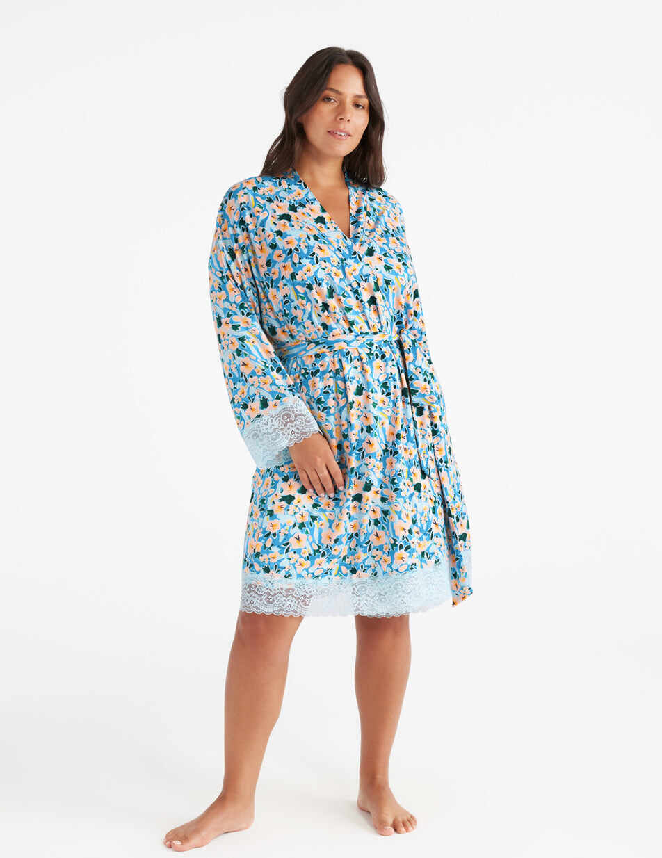 Lace Trim Robe