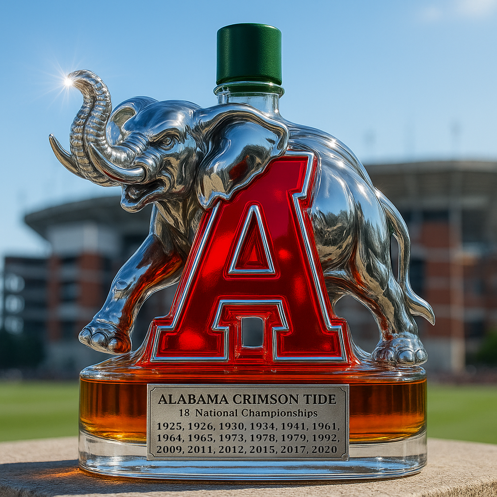 University of Alabama Crimson Tide Whiskey Bottle